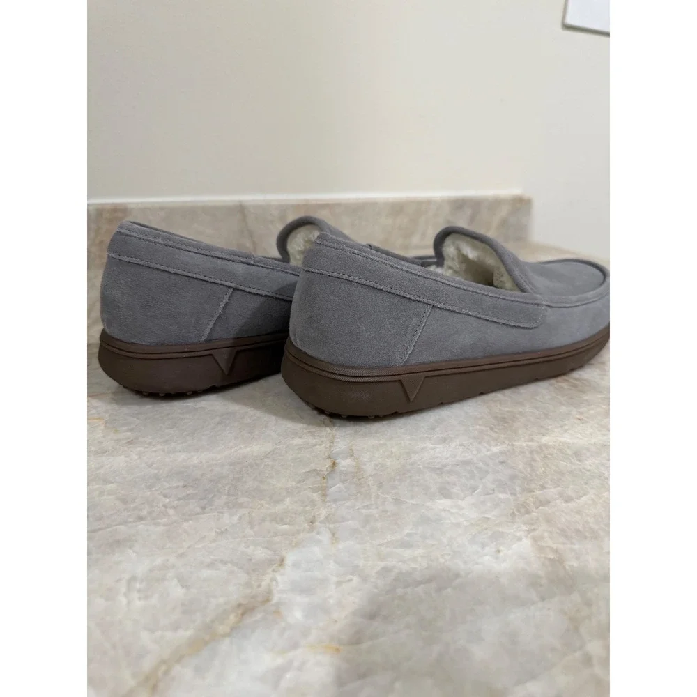 Vionic Gustavo Men's Charcoal Suede Slippers Loafers Size 10 NWOB